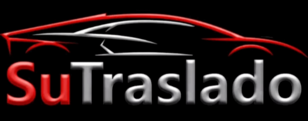 GIF con el logo de SuTraslado, auto y texto cambiando de colores para traslados en remis de CABA a Ezeiza